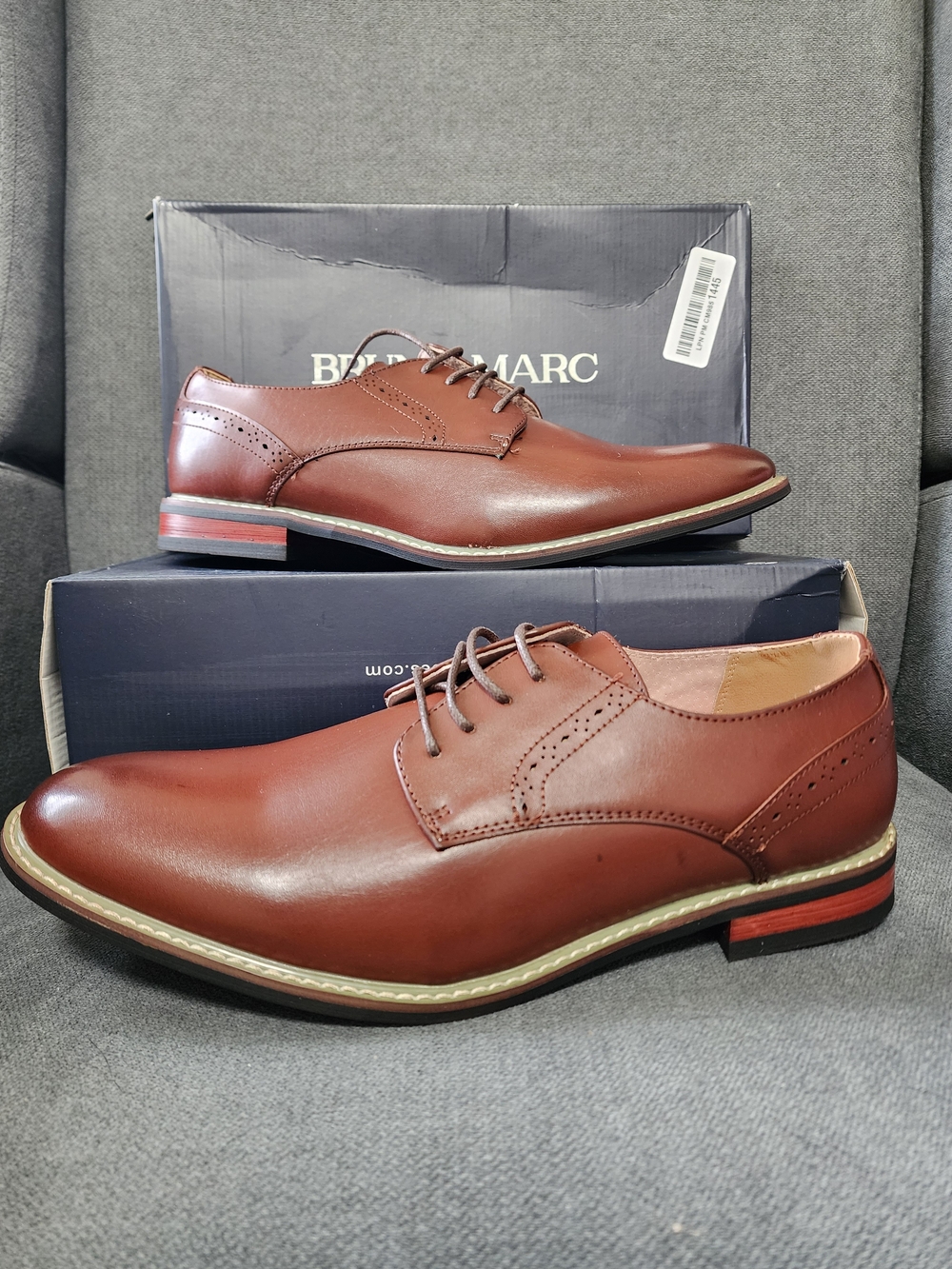 10W Men’s Brown Bruno Marc Dress Shoes - Lace-Up Oxfords